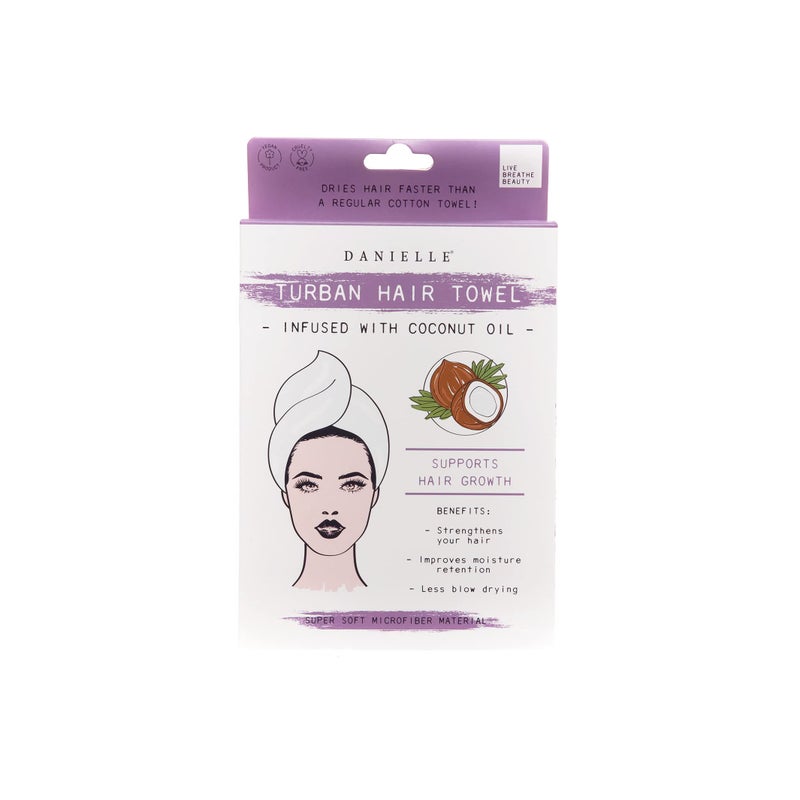 DC DANIELLE Danielle Creations Coconut Oil Infused Turban Hair Towel - Image 1